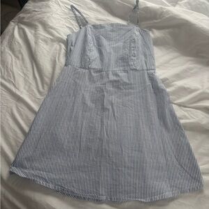 Striped Blue and White Spaghetti Strap Dress